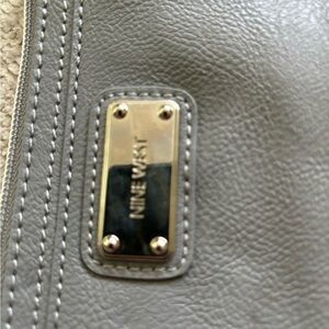 Nine West grayish blue vegan leather wristlet